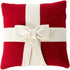 Cream Bow Red- Christmas Pillow Cover Hand Felted Wool - 20" / 14" Arcadia Home